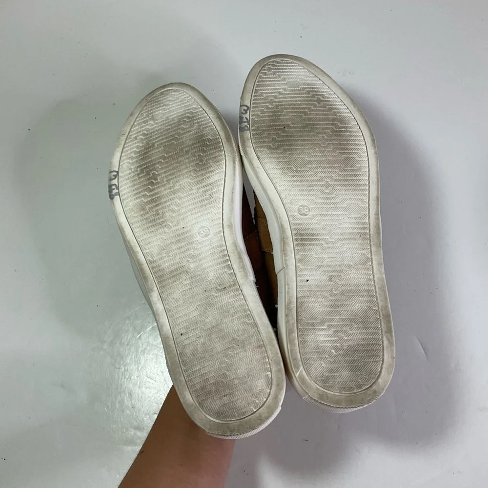 Anthropologie‎ Suede Fringe Slip On Loafers Size 38
